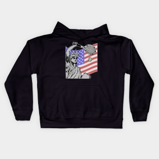 Statue of Liberty USA Tennis  American Flag Kids Hoodie